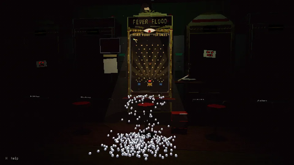 A Fever Flood: hundreds of silver balls pour out of the cabinet onto the parlour floor.